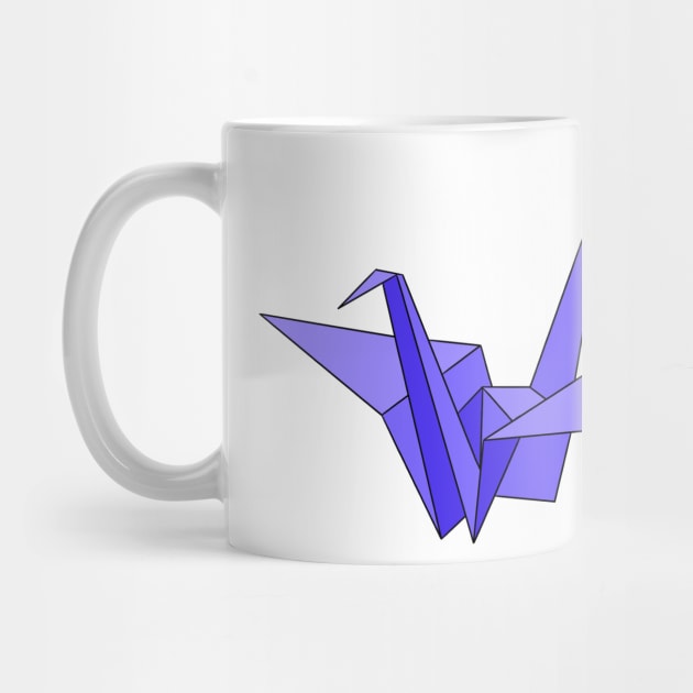 Indigo origami crane by CalliesArt